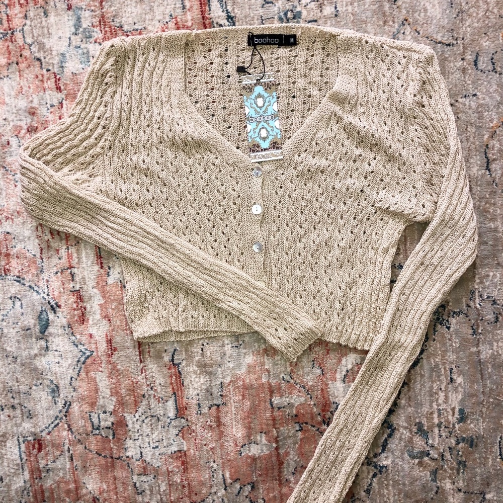 Cropped button up cardigan- BRAND NEW